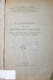 La idoneidad en al Constitución Nacional