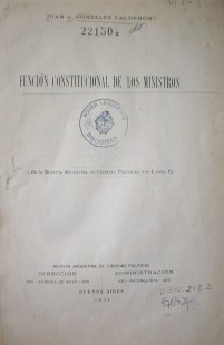 Función constitucional de los Ministros