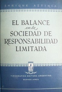 El balance en la sociedad de responsabilidad limitada