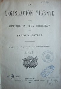 La legislación vigente de la República Oriental del Uruguay