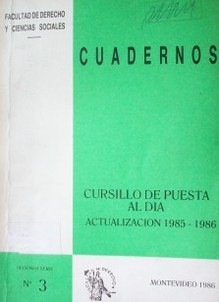 Cursillo de puesta al día : actualización 1985-1986