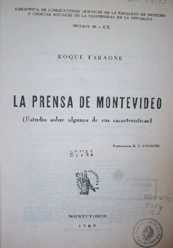 La prensa de Montevideo : (estudio sobre algunas de sus características)