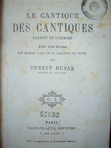 Le Cantique des Cantiques