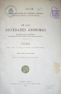 De las sociedades anónimas