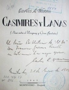 Casimires y Lanas : nexo entre el Uruguay y Gran Bretaña