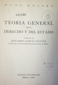 Teoría General del Derecho y del Estado