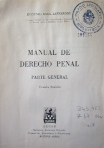 Manual de Derecho Penal : parte general