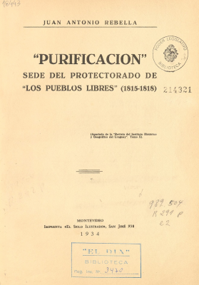 "Purificación" : sede del protectorado de "Los pueblos libres" (1815-1818)
