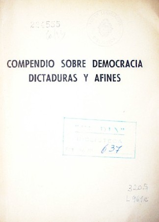 Compendio sobre Democracia, Dictaduras y afines