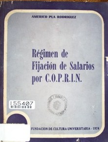Régimen de fijación de salarios por COPRIN