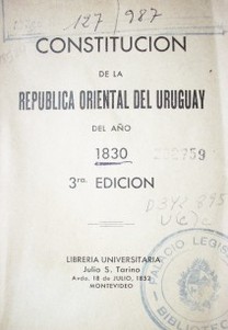 Constitución de la República Oriental del Uruguay del año 1830