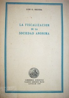 La fiscalización de la sociedad anónima