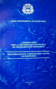 Descentralización y participación vecinal en Montevideo