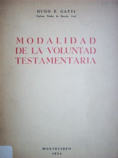 Modalidad de la voluntad testamentaria