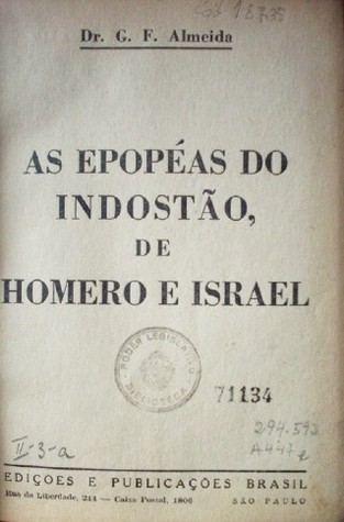 As epopéas do Indostao, de Homero e Israel