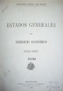 Estados generales del ejercicio económico 1902-1903