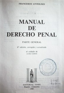 Manual de Derecho Penal : parte general