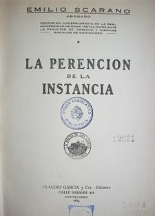 La perención de la instancia