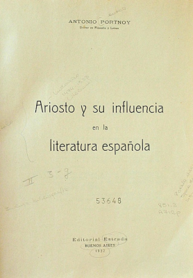 Ariosto y su influencia en la literatura española