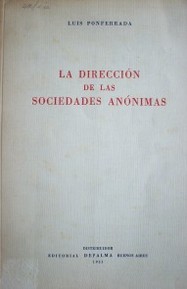 La dirección de las sociedades anónimas