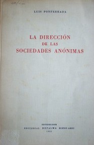 La dirección de las sociedades anónimas