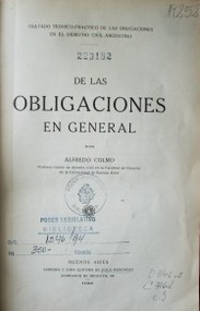 De las obligaciones en general