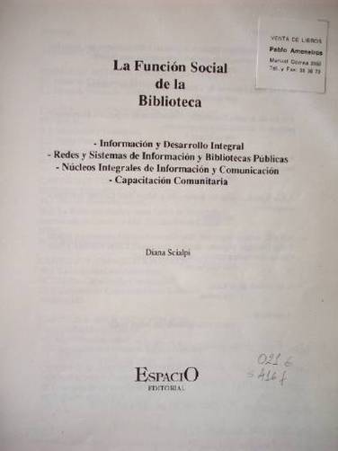 La Función Social de la Biblioteca