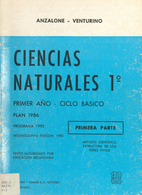 Ciencias naturales 1º : Primer año - Ciclo Básico : Plan 1986 - Programa 1993