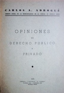 Opiniones en Derecho Público y Privado