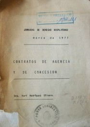 Contratos de agencia y de concesión