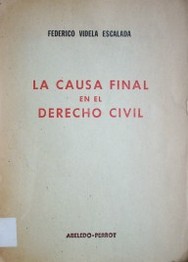 La causa final en el Derecho Civil