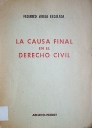 La causa final en el Derecho Civil