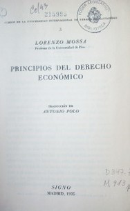 Principios del Derecho Económico