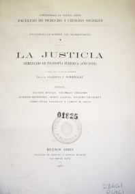 La justicia : seminario de filosofía jurídica (año 1928)