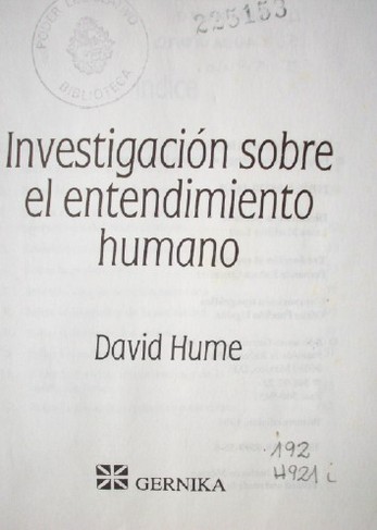 Investigación sobre el entendimiento humano