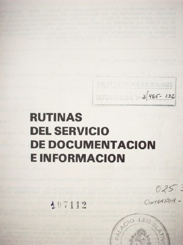 Rutinas del servicio de documentación e información