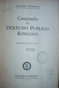 Compendio del derecho público romano