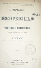 Compendio del Derecho Público Romano