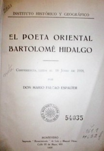 El poeta oriental Bartolomé Hidalgo
