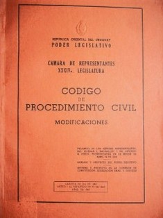 Código de Procedimiento Civil : modificaciones