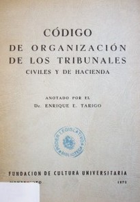 Código de organización de los tribunales civiles y de hacienda