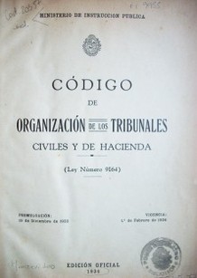 Código de organización de los tribunales civiles y de hacienda