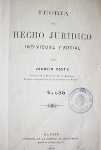 Teoría del hecho jurídico individual y social