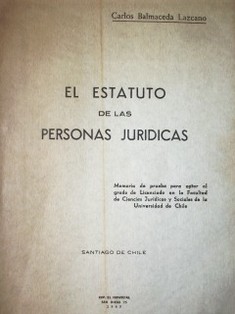 El Estatuto de las Personas Jurídicas