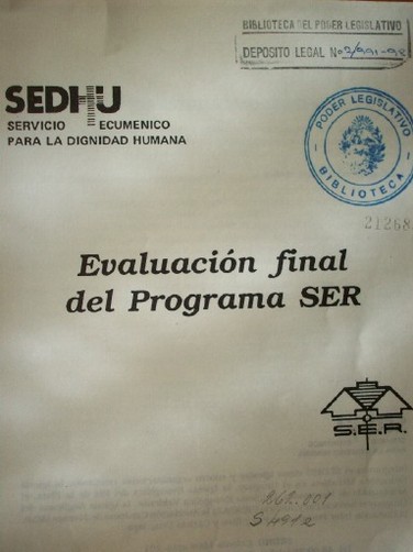 Evaluación final del programa SER