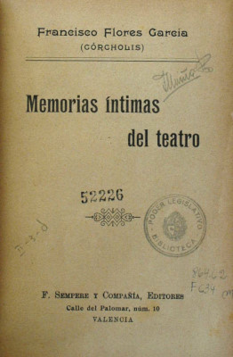 Memorias íntimas del teatro