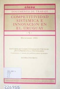 Competitividad sistémica e innovación en el Uruguay