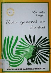 Nota general de plantas : poemas