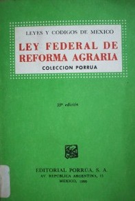 Ley federal de reforma agraria