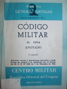 Código Militar de 1884 anotado